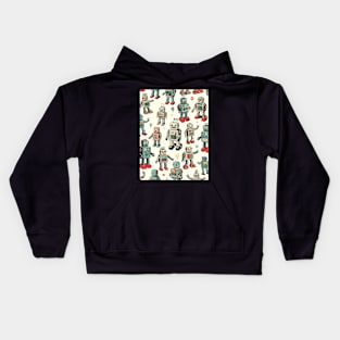 Retro Tin Toy Robots Pattern Kids Hoodie